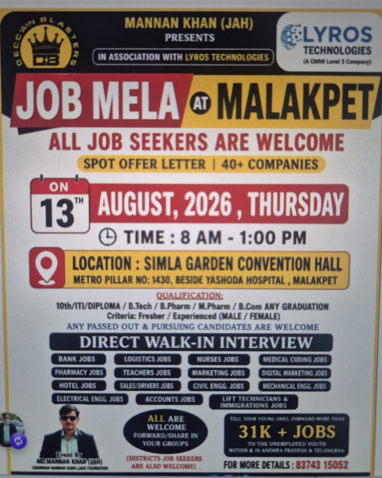 Job Mela at Malakpet Hyderabad