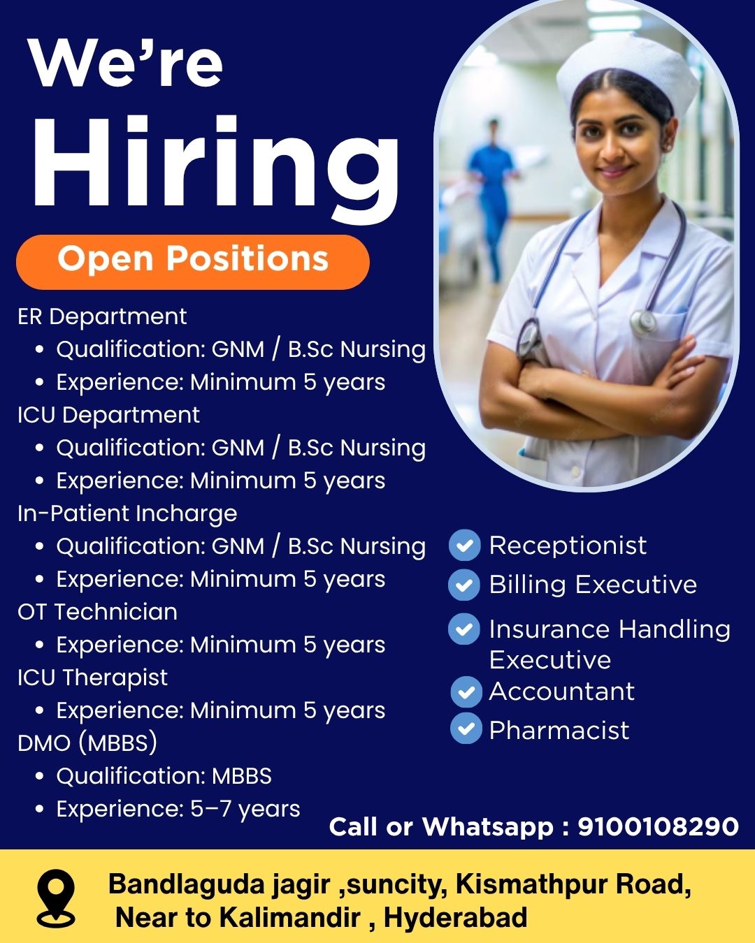 We are hiring for open position