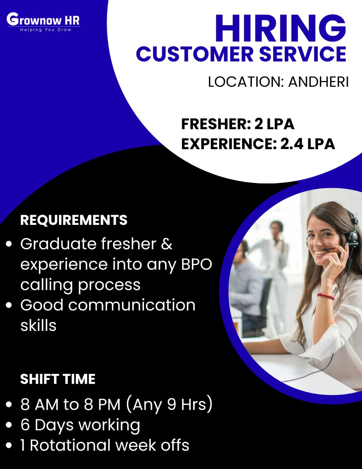 Hiring customer sevices