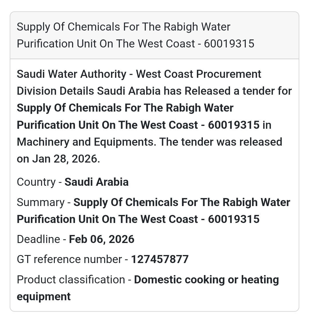 🧪 Water Treatment Chemicals | Rabigh